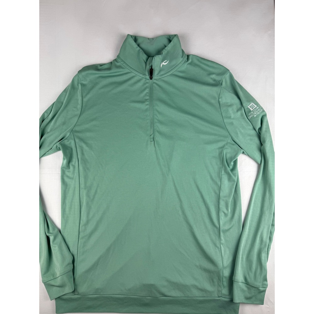 KJUS Quarter Zip Pullover Size 52L Green Snoqualmie Ridge UPF 50+ Active Top
